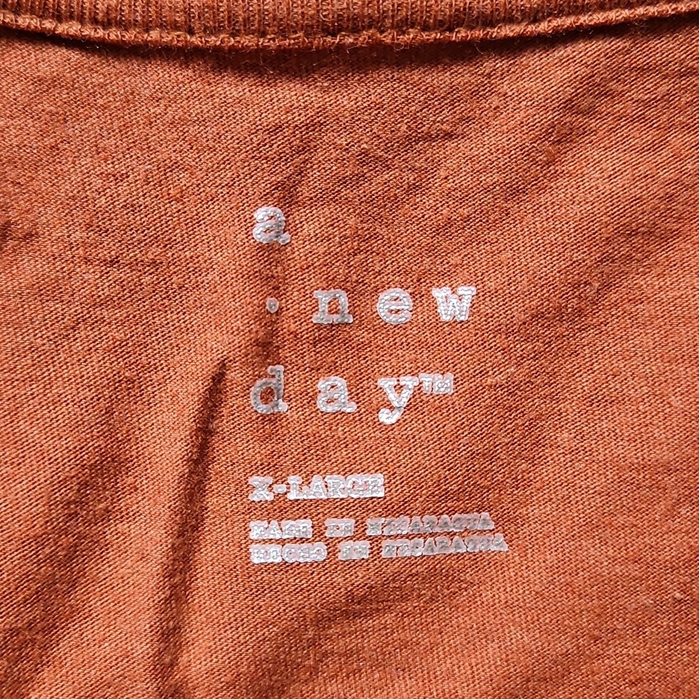 A New Day Orange Relaxed Short Sleeve Tee, Size XL - Picture 2 of 5